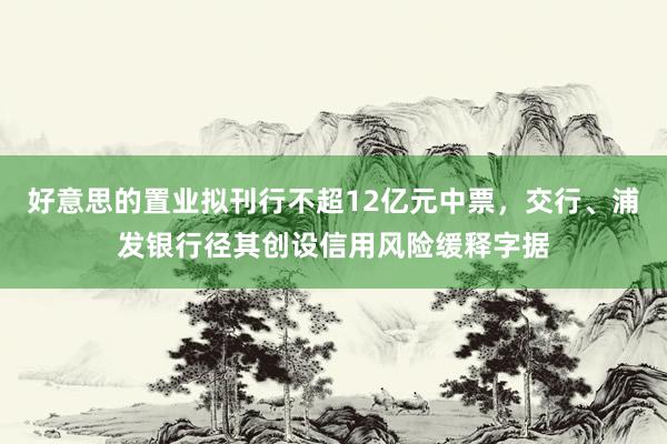 好意思的置业拟刊行不超12亿元中票，交行、浦发银行径其创设信用风险缓释字据