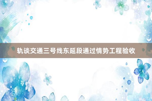 轨谈交通三号线东延段通过情势工程验收