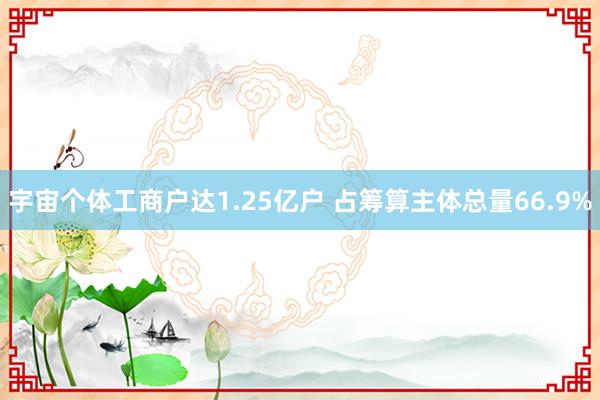 宇宙个体工商户达1.25亿户 占筹算主体总量66.9%