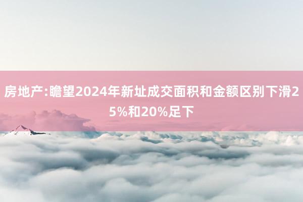 房地产:瞻望2024年新址成交面积和金额区别下滑25%和20%足下