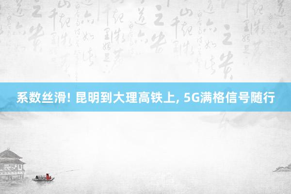 系数丝滑! 昆明到大理高铁上, 5G满格信号随行